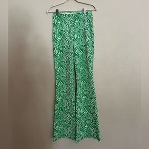 Garage Green Printed Flare Pants Size XS